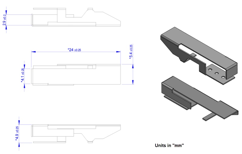 Mechanical Drawing - Taoglas MPA.257.A WiFi® Antenna